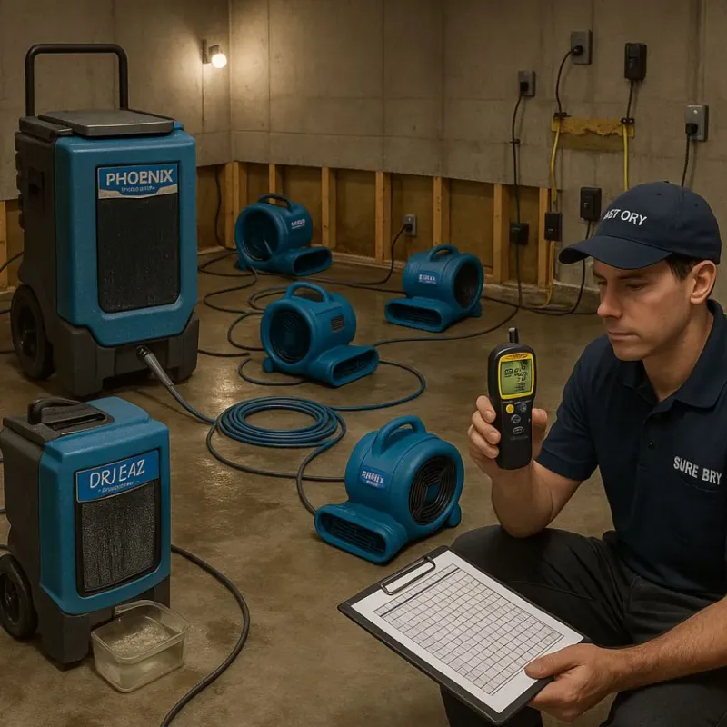 Structural Drying and Dehumidification process in North Newton, KS